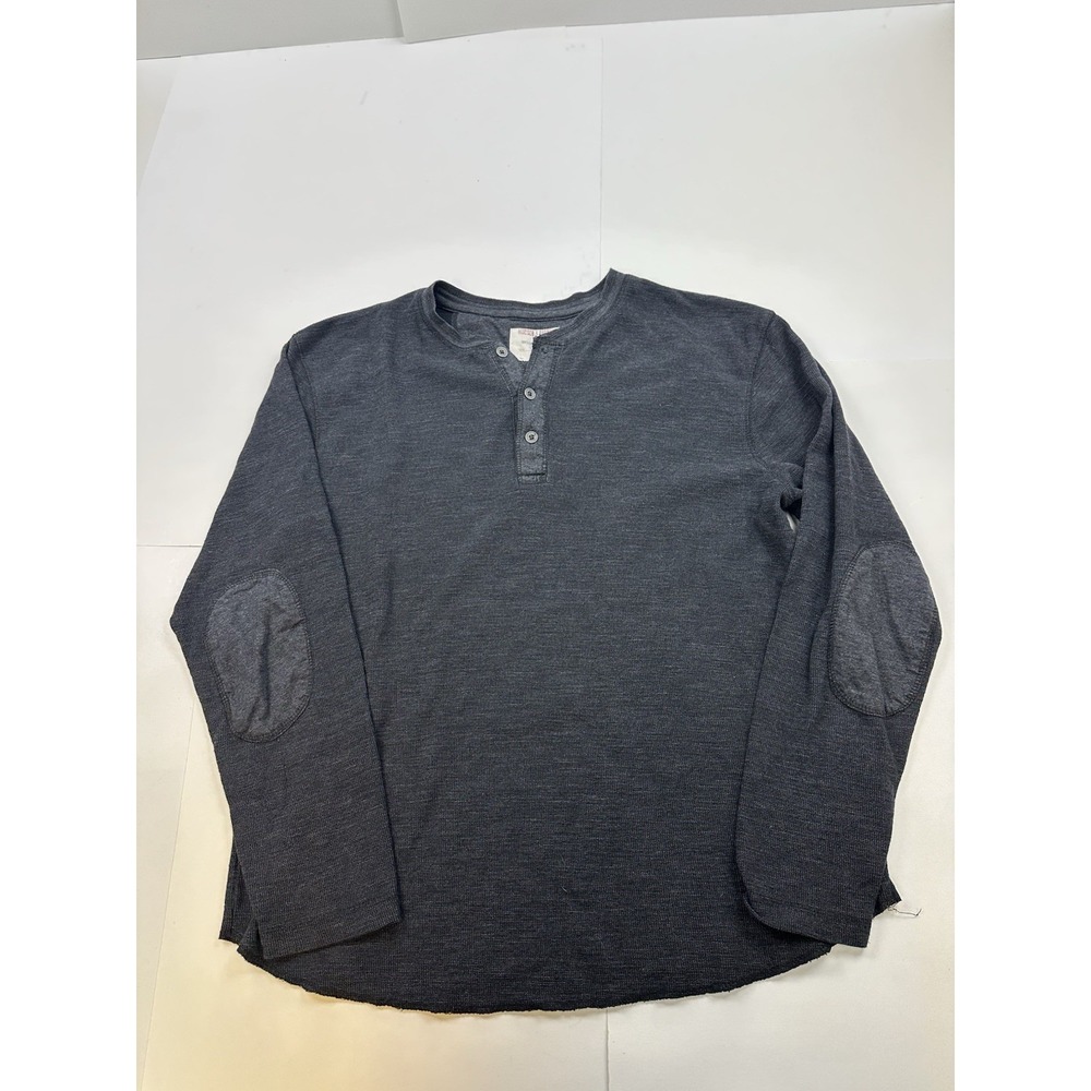 Hudson & Barrow Henley Thermal Shirt Mens Large Long Sleeve Knit Outdoor